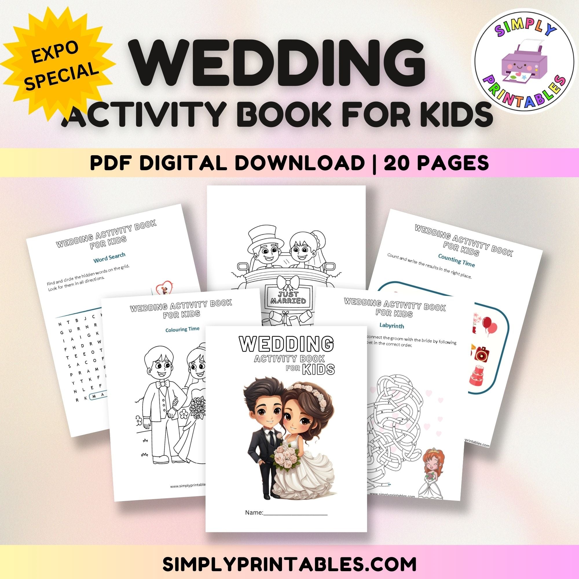 Wedding Activity Book For Kids SimplyPrintables Wedding Activity Book For Kids SimplyPrintables