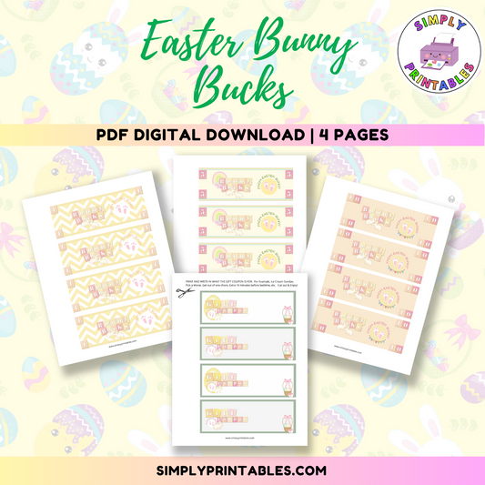 Easter Bunny Bucks Vouchers