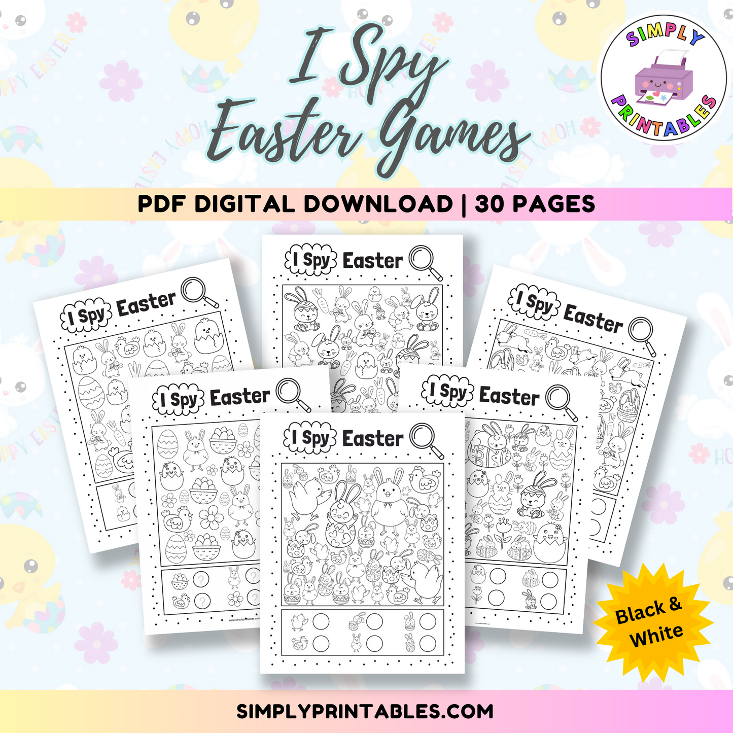 I-Spy Easter Games Black & White